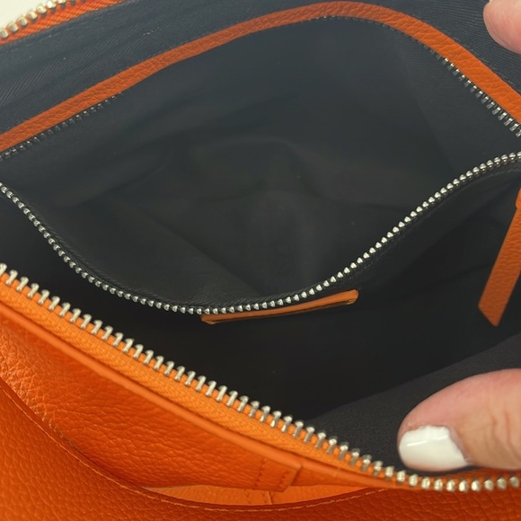NEW & Other Stories Soft Leather Crossbody Shoulder Bag Orange - Picture 8 of 11